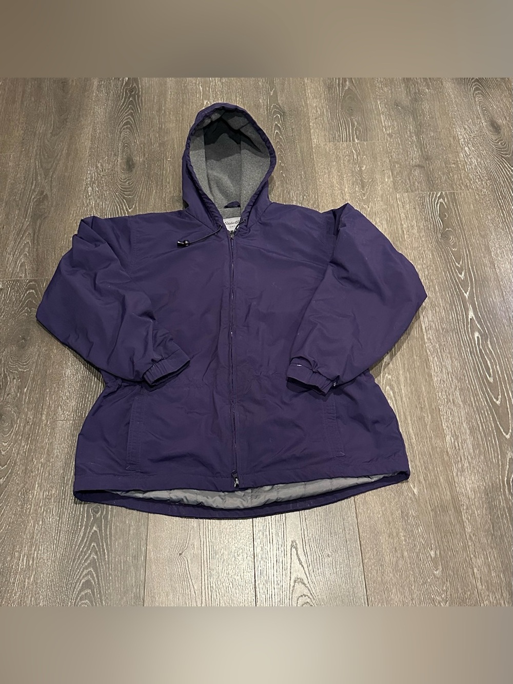 Eddie Bauer Purple Hooded Puffer Jacket Woman’s Size XL